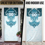 Personalized Cronulla-Sutherland Sharks Door Cover Polynesian Tribal Pattern Style