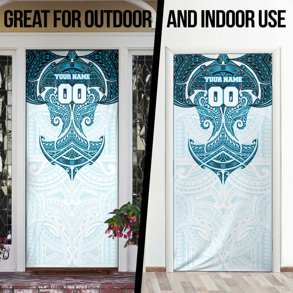Personalized Cronulla-Sutherland Sharks Door Cover Polynesian Tribal Pattern Style