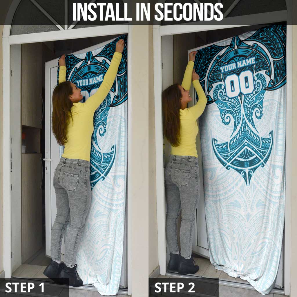 Personalized Cronulla-Sutherland Sharks Door Cover Polynesian Tribal Pattern Style