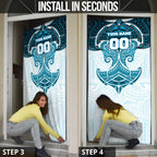 Personalized Cronulla-Sutherland Sharks Door Cover Polynesian Tribal Pattern Style