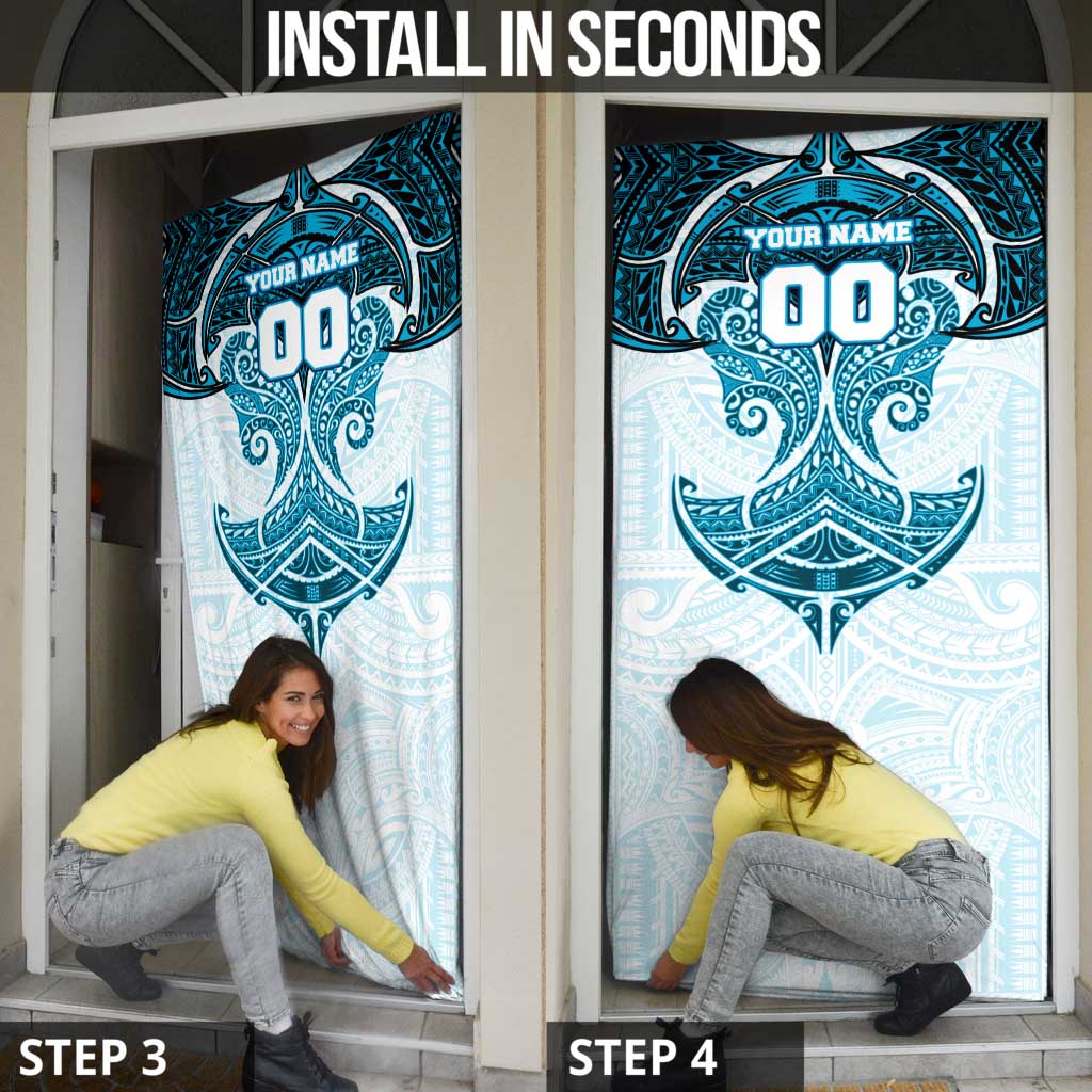 Personalized Cronulla-Sutherland Sharks Door Cover Polynesian Tribal Pattern Style