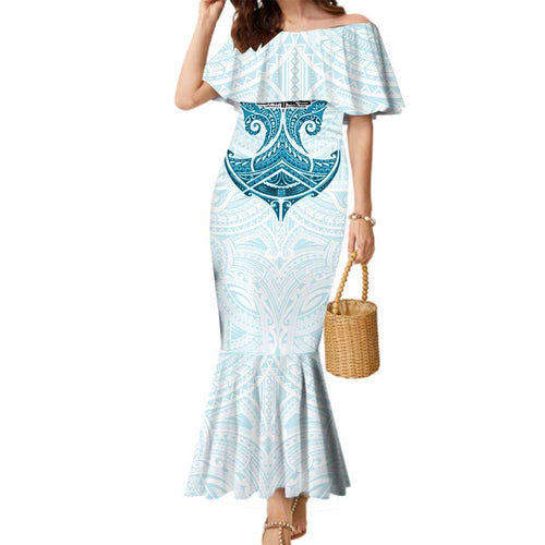 Personalized Cronulla-Sutherland Sharks Family Matching Mermaid Dress and Hawaiian Shirt Polynesian Tribal Pattern Style