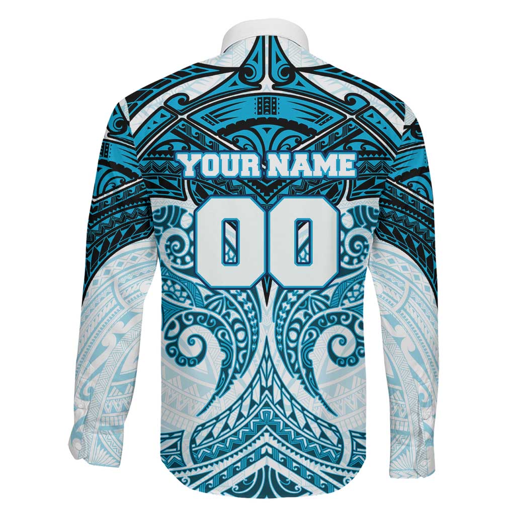 Personalized Cronulla-Sutherland Sharks Family Matching Off Shoulder Maxi Dress and Hawaiian Shirt Polynesian Tribal Pattern Style