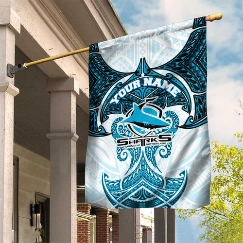Personalized Cronulla-Sutherland Sharks Garden Flag Polynesian Tribal Pattern Style
