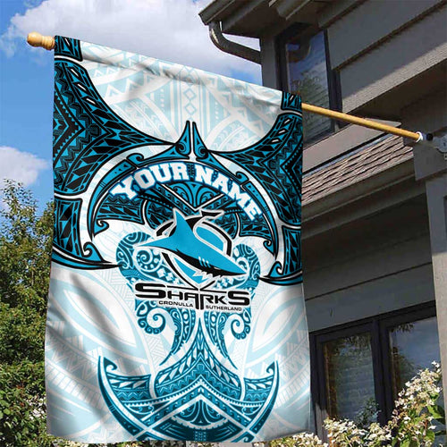 Personalized Cronulla-Sutherland Sharks Garden Flag Polynesian Tribal Pattern Style