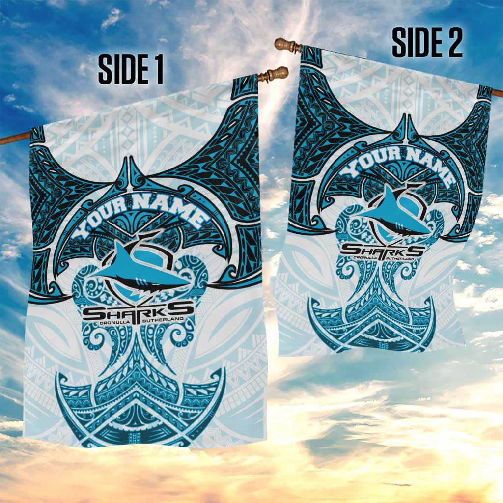 Personalized Cronulla-Sutherland Sharks Garden Flag Polynesian Tribal Pattern Style