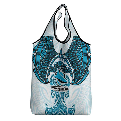 Personalized Cronulla-Sutherland Sharks Grocery Bag Polynesian Tribal Pattern Style