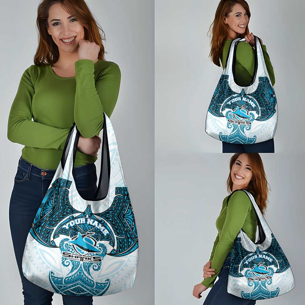 Personalized Cronulla-Sutherland Sharks Grocery Bag Polynesian Tribal Pattern Style