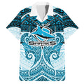 Personalized Cronulla-Sutherland Sharks Hawaiian Shirt Polynesian Tribal Pattern Style
