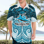 Personalized Cronulla-Sutherland Sharks Hawaiian Shirt Polynesian Tribal Pattern Style