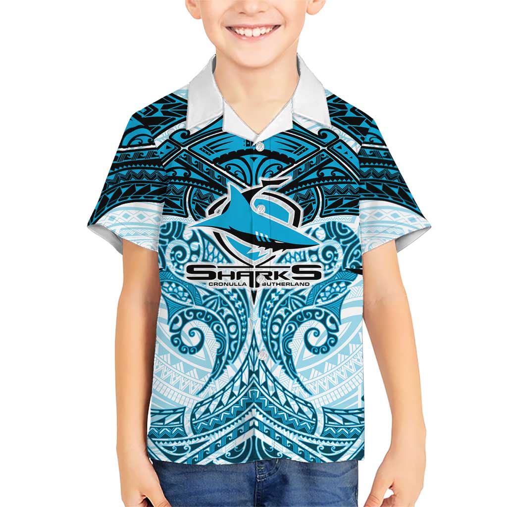 Personalized Cronulla-Sutherland Sharks Hawaiian Shirt Polynesian Tribal Pattern Style
