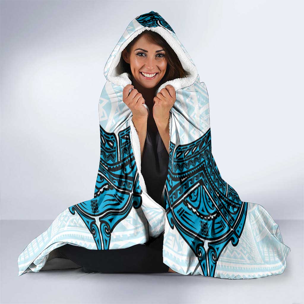 Personalized Cronulla-Sutherland Sharks Hooded Blanket Polynesian Tribal Pattern Style