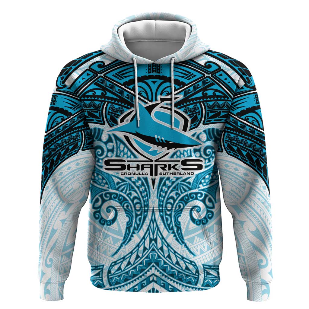 Personalized Cronulla-Sutherland Sharks Hoodie Polynesian Tribal Pattern Style