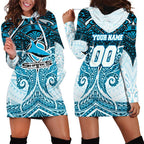 Personalized Cronulla-Sutherland Sharks Hoodie Dress Polynesian Tribal Pattern Style