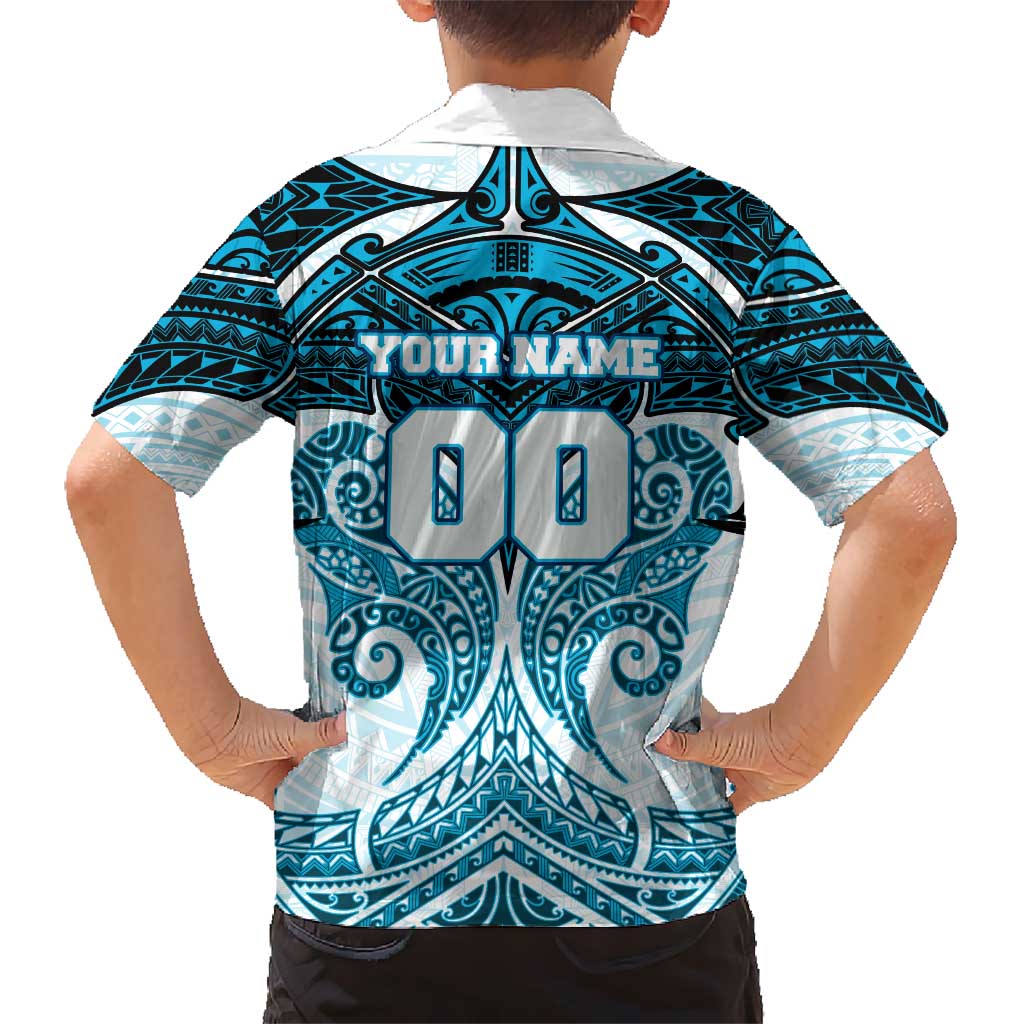 Personalized Cronulla-Sutherland Sharks Kid Hawaiian Shirt Polynesian Tribal Pattern Style