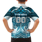 Personalized Cronulla-Sutherland Sharks Kid Hawaiian Shirt Polynesian Tribal Pattern Style