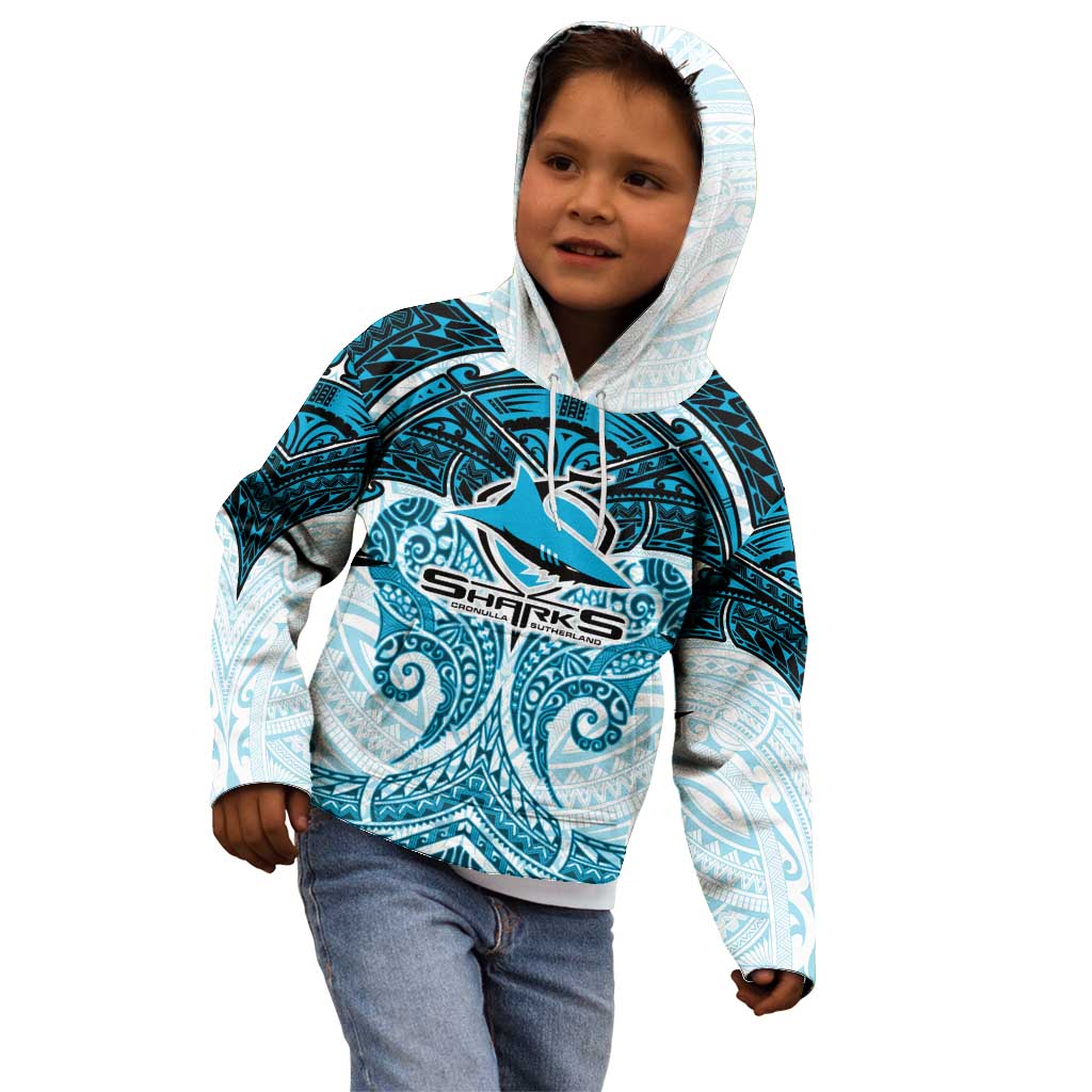 Personalized Cronulla-Sutherland Sharks Kid Hoodie Polynesian Tribal Pattern Style