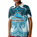 Personalized Cronulla-Sutherland Sharks Kid Polo Shirt Polynesian Tribal Pattern Style