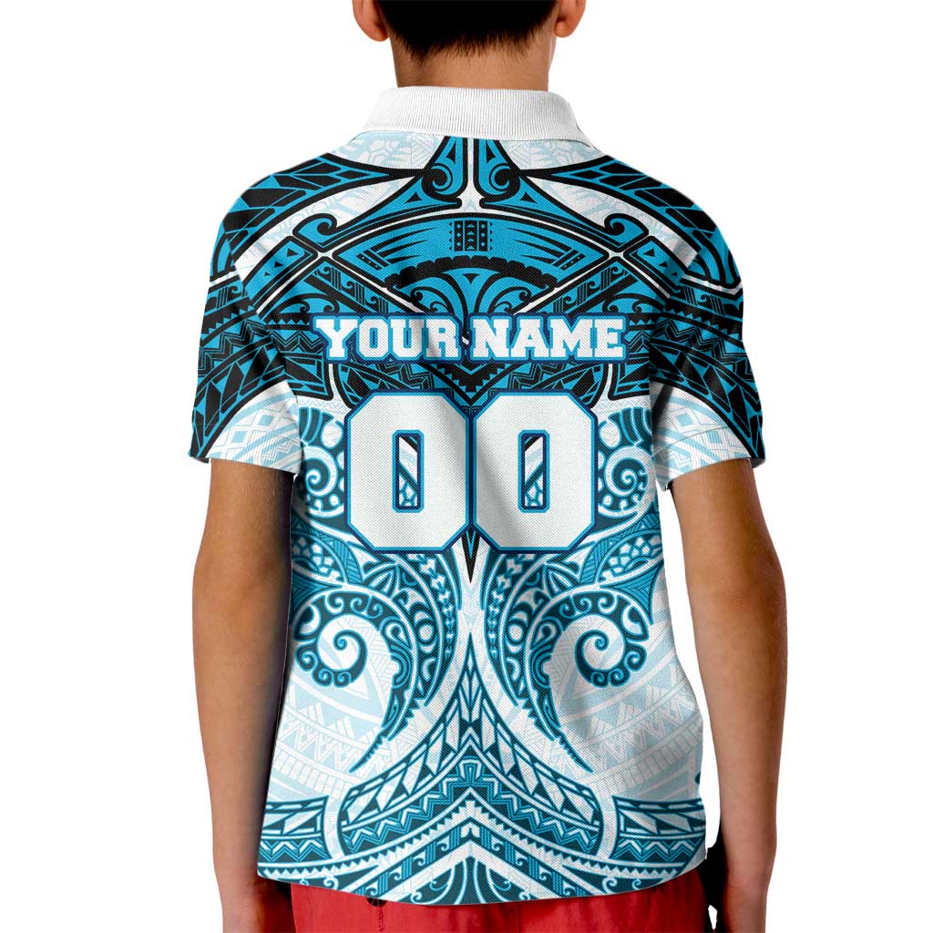 Personalized Cronulla-Sutherland Sharks Kid Polo Shirt Polynesian Tribal Pattern Style