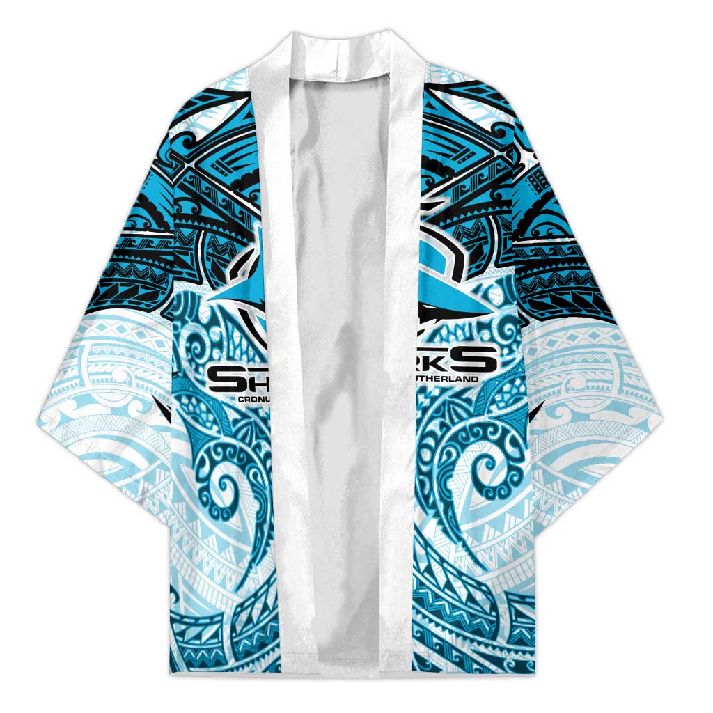 Personalized Cronulla-Sutherland Sharks Kimono Polynesian Tribal Pattern Style