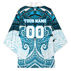 Personalized Cronulla-Sutherland Sharks Kimono Polynesian Tribal Pattern Style