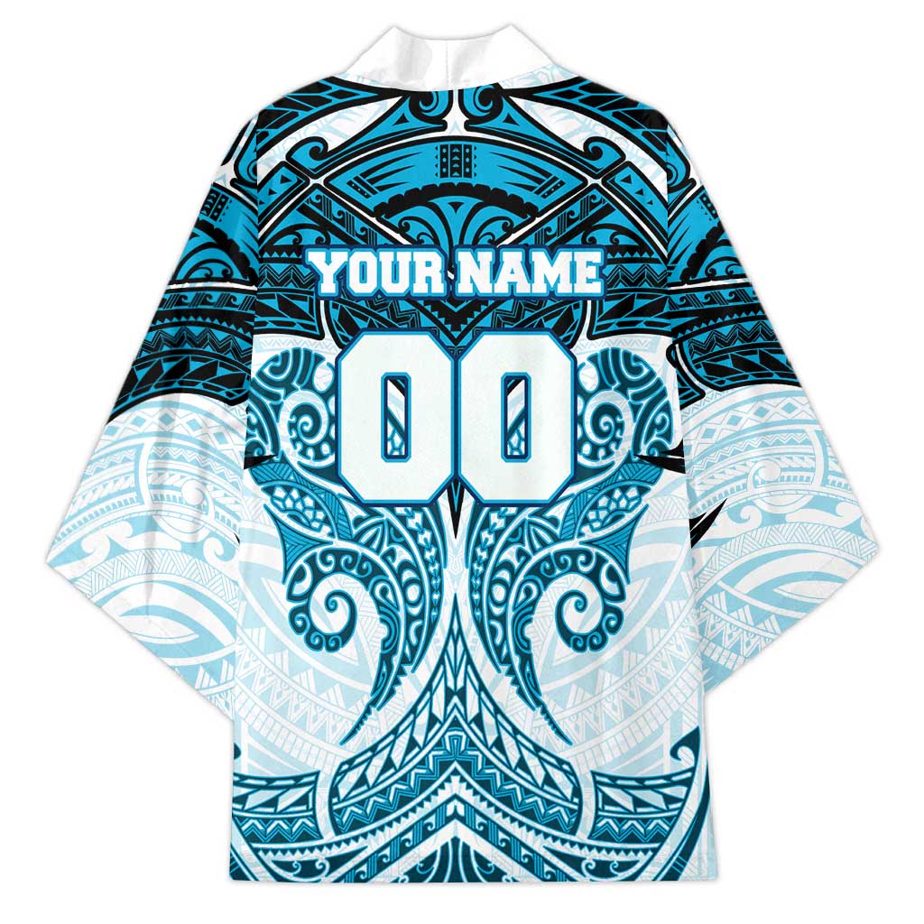 Personalized Cronulla-Sutherland Sharks Kimono Polynesian Tribal Pattern Style