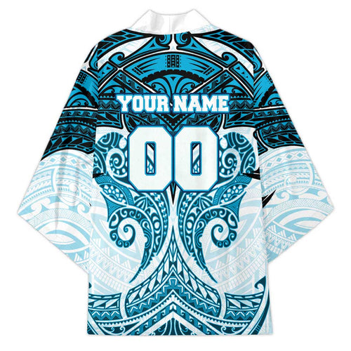 Personalized Cronulla-Sutherland Sharks Kimono Polynesian Tribal Pattern Style