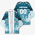 Personalized Cronulla-Sutherland Sharks Kimono Polynesian Tribal Pattern Style