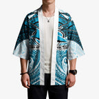 Personalized Cronulla-Sutherland Sharks Kimono Polynesian Tribal Pattern Style