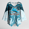 Personalized Cronulla-Sutherland Sharks Kimono Sleeve Blouse Polynesian Tribal Pattern Style
