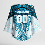 Personalized Cronulla-Sutherland Sharks Kimono Sleeve Blouse Polynesian Tribal Pattern Style