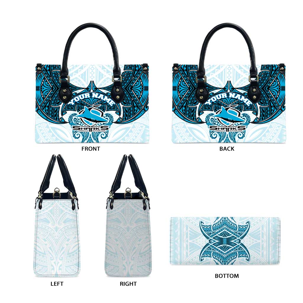 Personalized Cronulla-Sutherland Sharks Leather Bag Polynesian Tribal Pattern Style