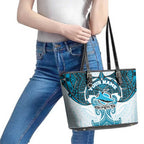 Personalized Cronulla-Sutherland Sharks Leather Tote Bag Polynesian Tribal Pattern Style
