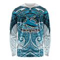 Personalized Cronulla-Sutherland Sharks Long Sleeve Shirt Polynesian Tribal Pattern Style