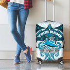 Personalized Cronulla-Sutherland Sharks Luggage Cover Polynesian Tribal Pattern Style