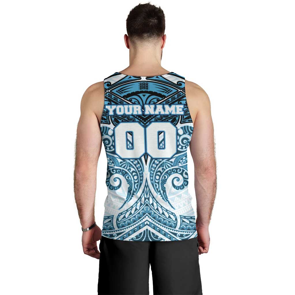 Personalized Cronulla-Sutherland Sharks Men Tank Top Polynesian Tribal Pattern Style