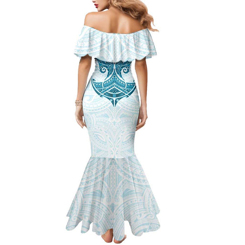 Personalized Cronulla-Sutherland Sharks Mermaid Dress Polynesian Tribal Pattern Style