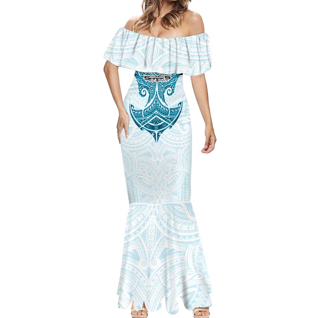 Personalized Cronulla-Sutherland Sharks Mermaid Dress Polynesian Tribal Pattern Style