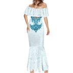 Personalized Cronulla-Sutherland Sharks Mermaid Dress Polynesian Tribal Pattern Style