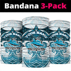 Personalized Cronulla-Sutherland Sharks Neck Gaiter Polynesian Tribal Pattern Style