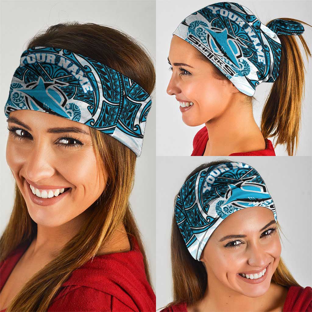 Personalized Cronulla-Sutherland Sharks Neck Gaiter Polynesian Tribal Pattern Style
