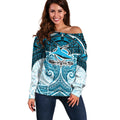 Personalized Cronulla-Sutherland Sharks Off Shoulder Sweater Polynesian Tribal Pattern Style