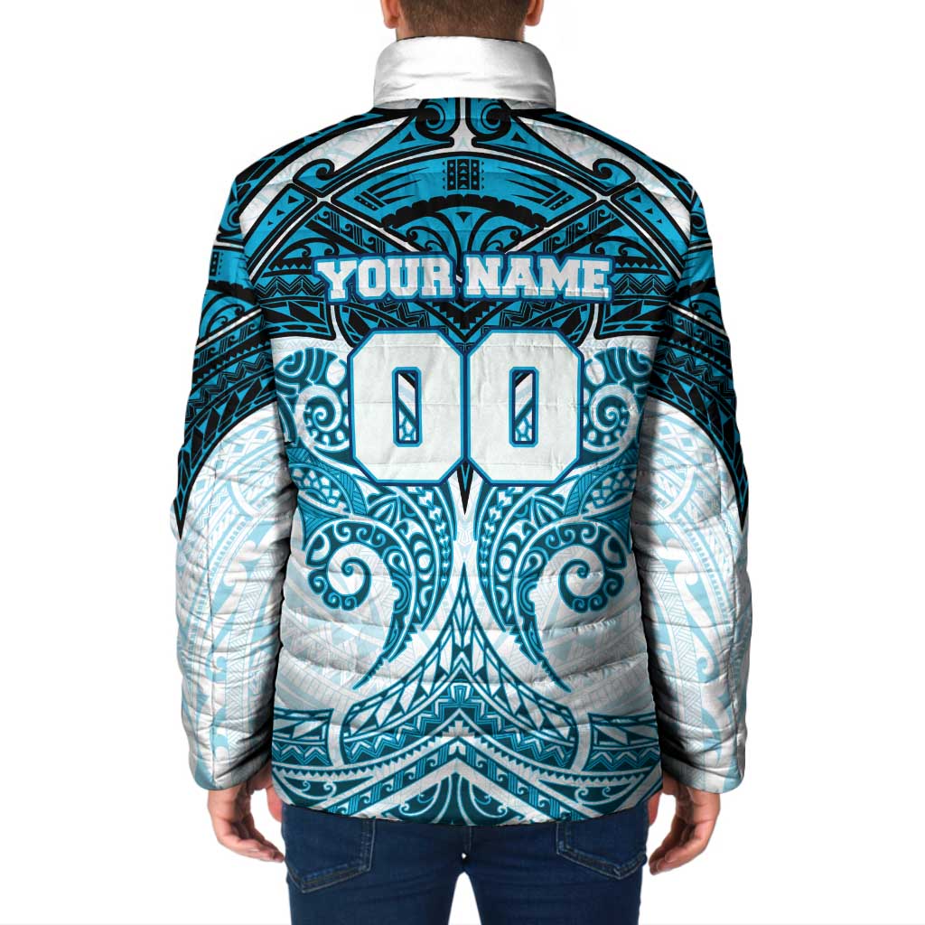 Personalized Cronulla-Sutherland Sharks Padded Jacket Polynesian Tribal Pattern Style