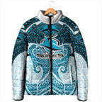 Personalized Cronulla-Sutherland Sharks Padded Jacket Polynesian Tribal Pattern Style