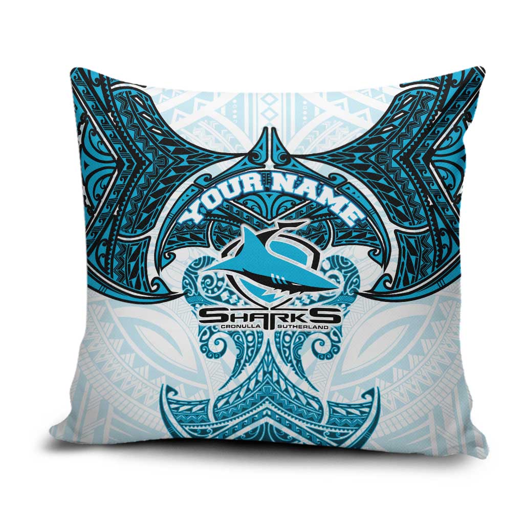 Personalized Cronulla-Sutherland Sharks Pillow Cover Polynesian Tribal Pattern Style