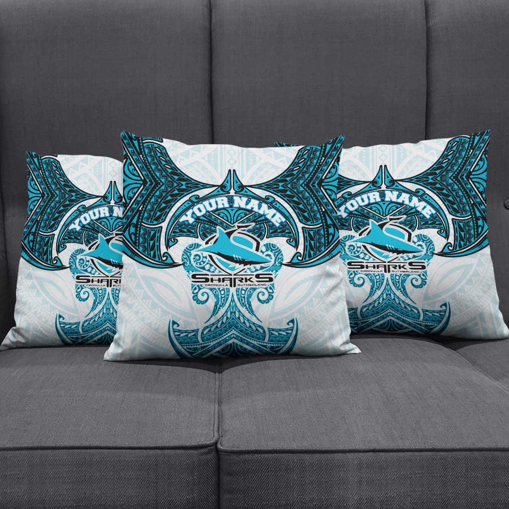Personalized Cronulla-Sutherland Sharks Pillow Cover Polynesian Tribal Pattern Style