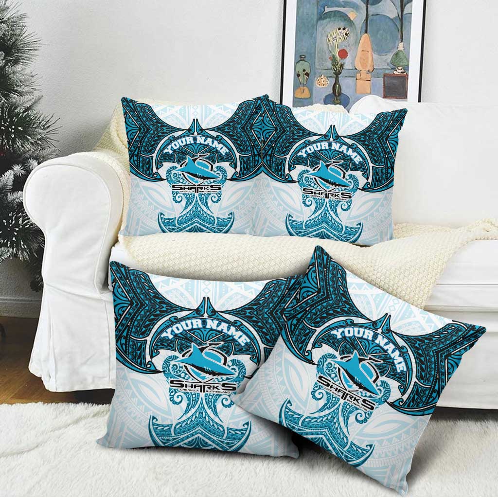 Personalized Cronulla-Sutherland Sharks Pillow Cover Polynesian Tribal Pattern Style