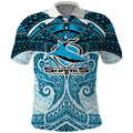 Personalized Cronulla-Sutherland Sharks Polo Shirt Polynesian Tribal Pattern Style