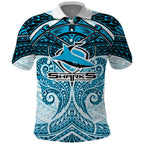 Personalized Cronulla-Sutherland Sharks Polo Shirt Polynesian Tribal Pattern Style