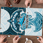 Personalized Cronulla-Sutherland Sharks Puzzle Polynesian Tribal Pattern Style